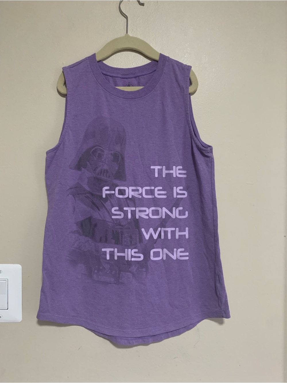 Darth Vader Disney Star Wars Purple Graphic Tank Top Youth XL 14 Sleeveless